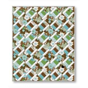 Garden Lattice Quilt Kit W/ Fabric Brown Blue Green Wildfowers Collection 43x51